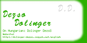 dezso dolinger business card